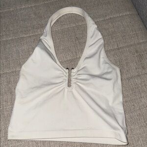 Elegant White Halter Top